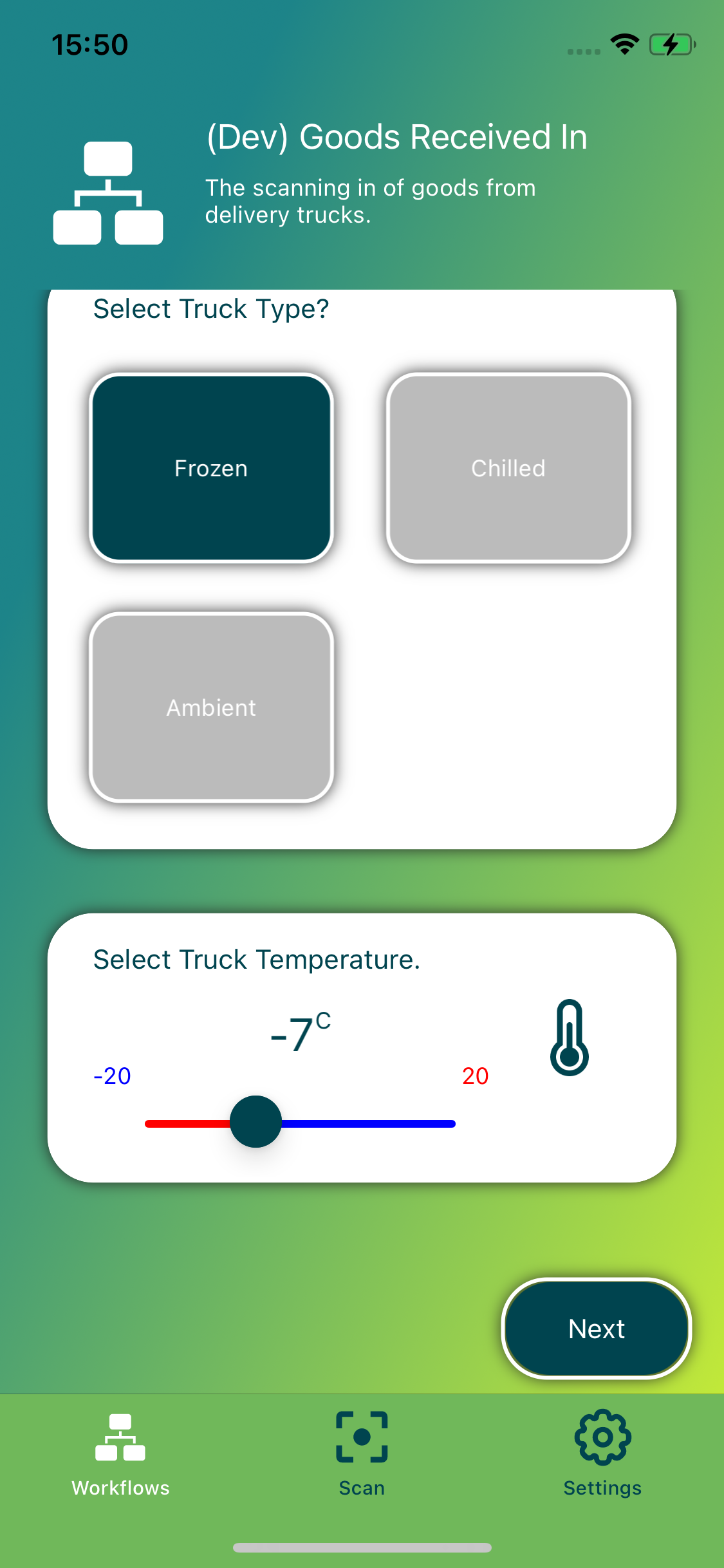 A business app: AssetTracker Pro used by staff for a goods-in check